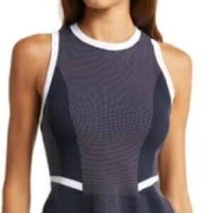 NWT Sweaty Betty from Anthropologie Tennis Dress Navy and White Size L